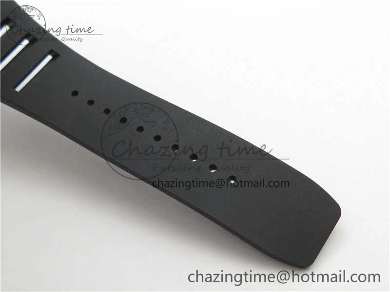 RM055-02 Real NTPT ZF 1:1 Best Edition Skeleton White Dial on Black Rubber Strap NH05A V3