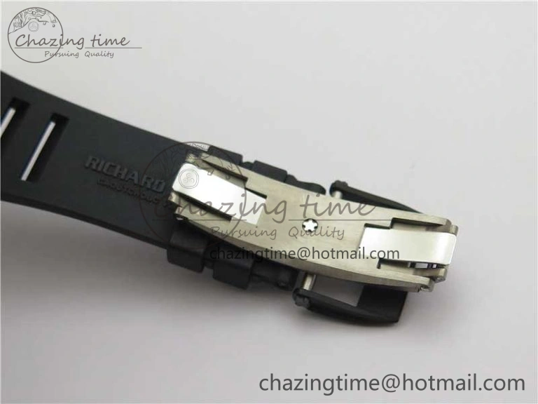 RM055-02 Real NTPT ZF 1:1 Best Edition Skeleton White Dial on Black Rubber Strap NH05A V3