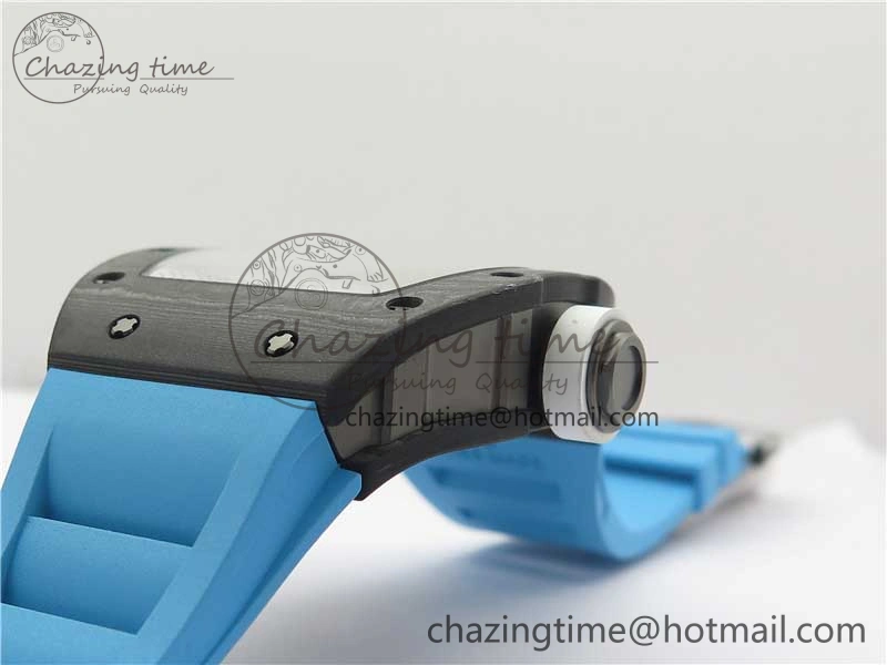 RM055-02 Real NTPT ZF 1:1 Best Edition Skeleton White Dial on Blue Rubber Strap NH05A V3