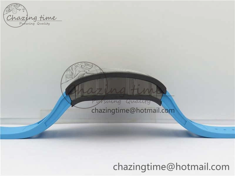 RM055-02 Real NTPT ZF 1:1 Best Edition Skeleton White Dial on Blue Rubber Strap NH05A V3