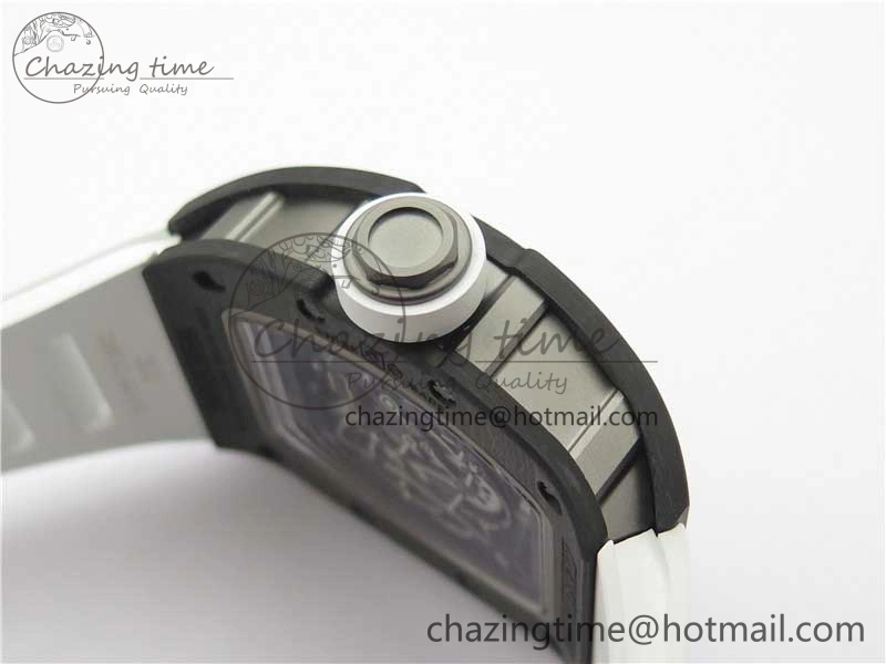 RM055-02 Real NTPT ZF 1:1 Best Edition Skeleton White Dial on White Rubber Strap NH05A V3