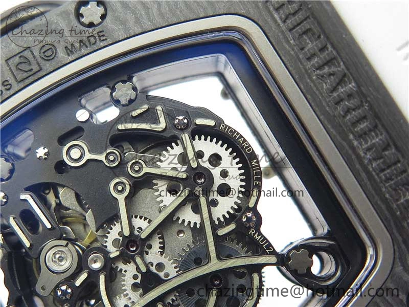 RM055-02 Real NTPT ZF 1:1 Best Edition Skeleton White Dial on White Rubber Strap NH05A V3