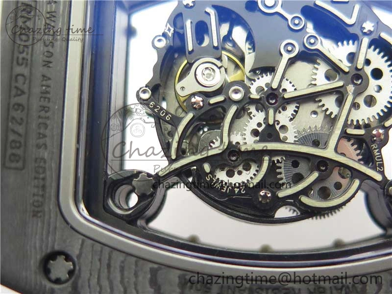 RM055-02 Real NTPT ZF 1:1 Best Edition Skeleton White Dial on White Rubber Strap NH05A V3