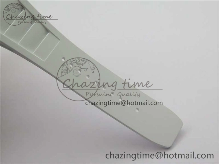 RM055-02 Real NTPT ZF 1:1 Best Edition Skeleton White Dial on White Rubber Strap NH05A V3