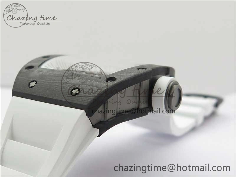 RM055-02 Real NTPT ZF 1:1 Best Edition Skeleton White Dial on White Rubber Strap NH05A V3
