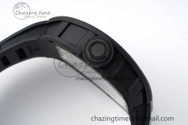 RM055 Black Ceramic BBR Best Edition Skeleton Dial on Black Rubber Strap Clone RMUL2