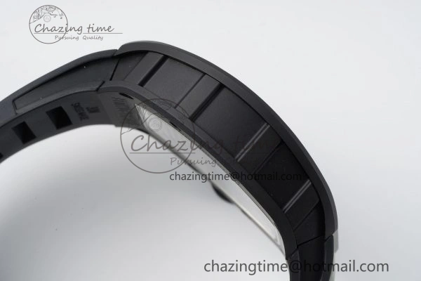 RM055 Black Ceramic BBR Best Edition Skeleton Dial on Black Rubber Strap Clone RMUL2