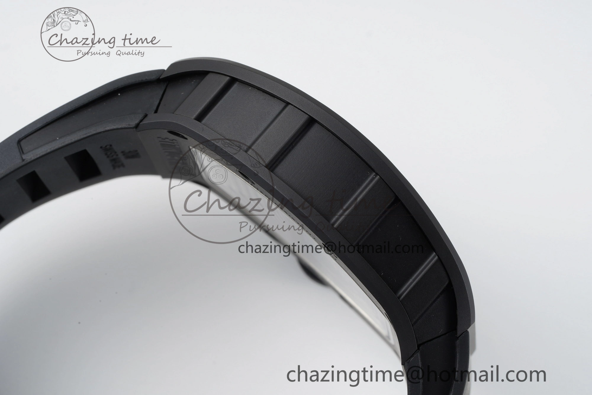 RM055 Black Ceramic BBR Best Edition Skeleton Dial on Black Rubber Strap Clone RMUL2