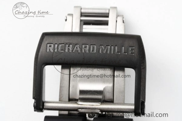 RM055 Black Ceramic BBR Best Edition Skeleton Dial on Black Rubber Strap Clone RMUL2
