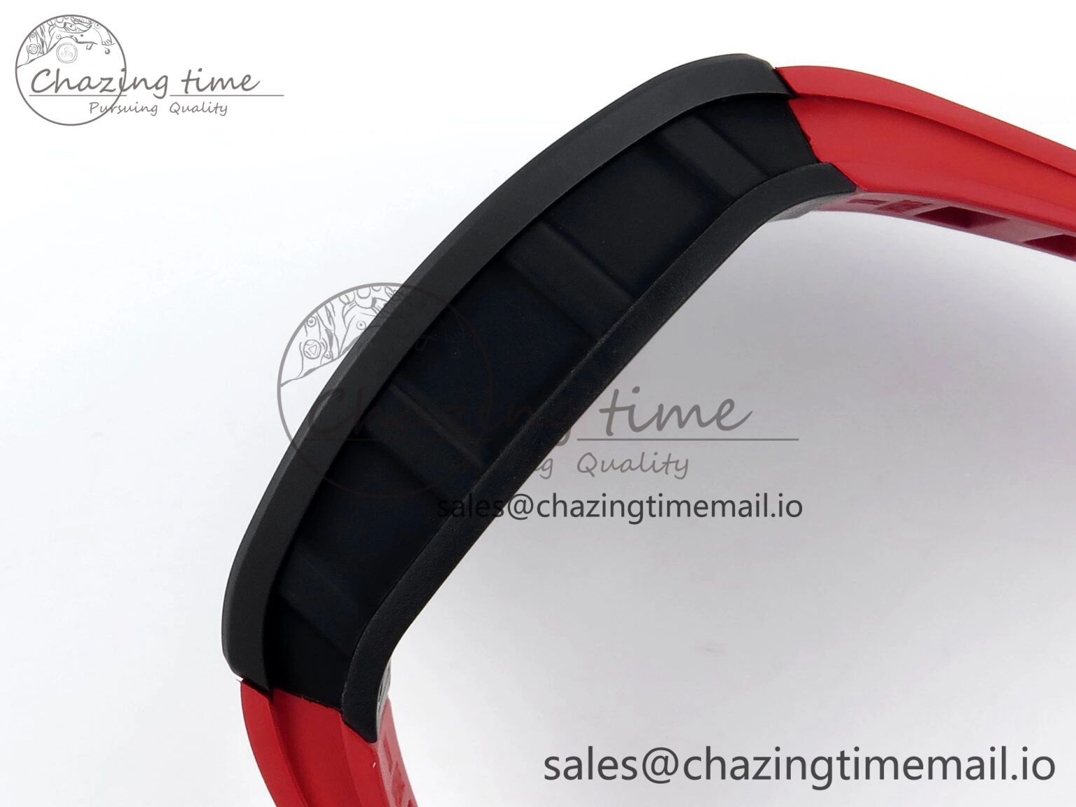 RM055 Black Ceramic RMF Best Edition Red Skeleton Dial On Red Rubber Strap RMUL2 Super Clone