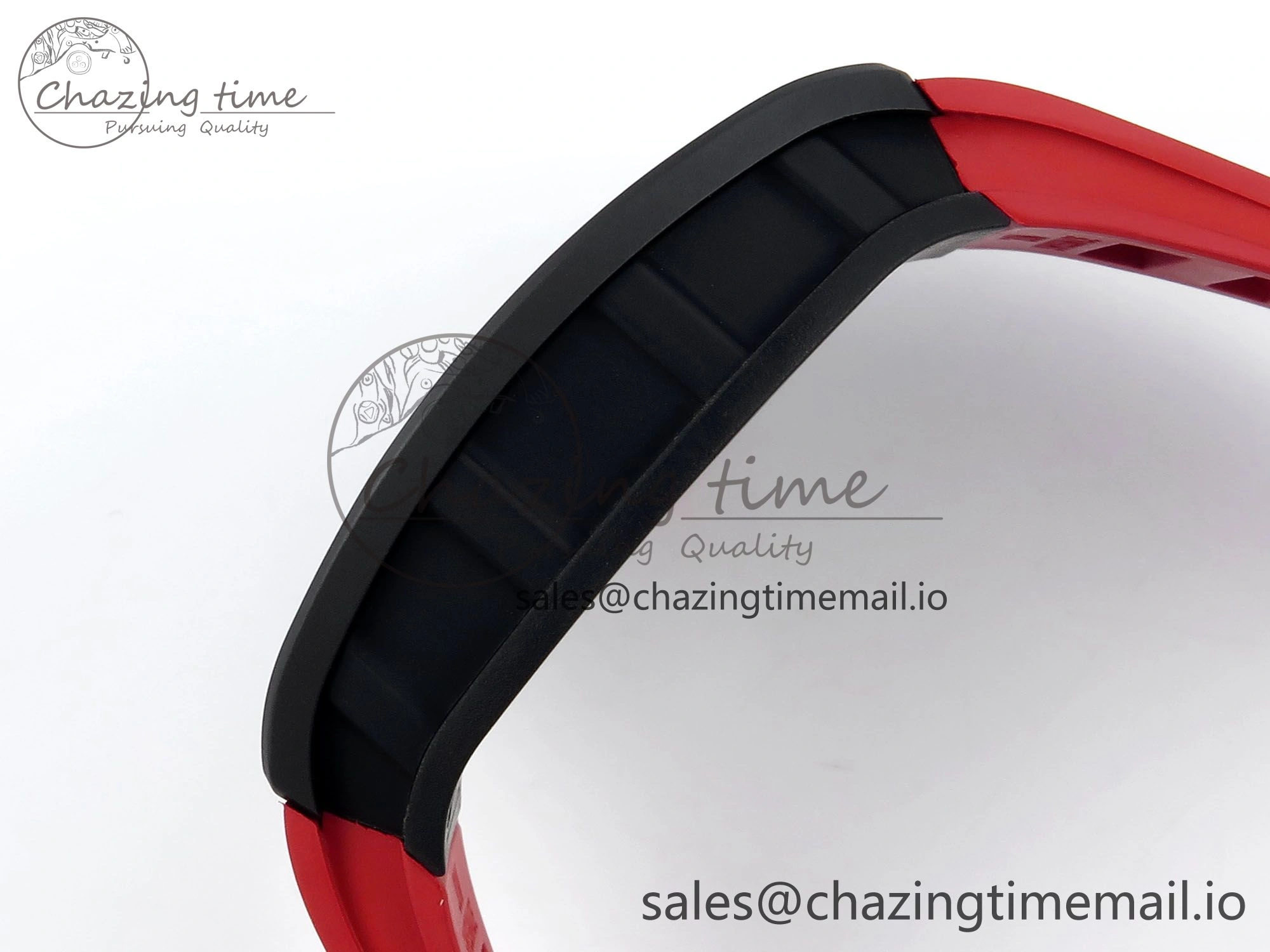 RM055 Black Ceramic RMF Best Edition Red Skeleton Dial On Red Rubber Strap RMUL2 Super Clone