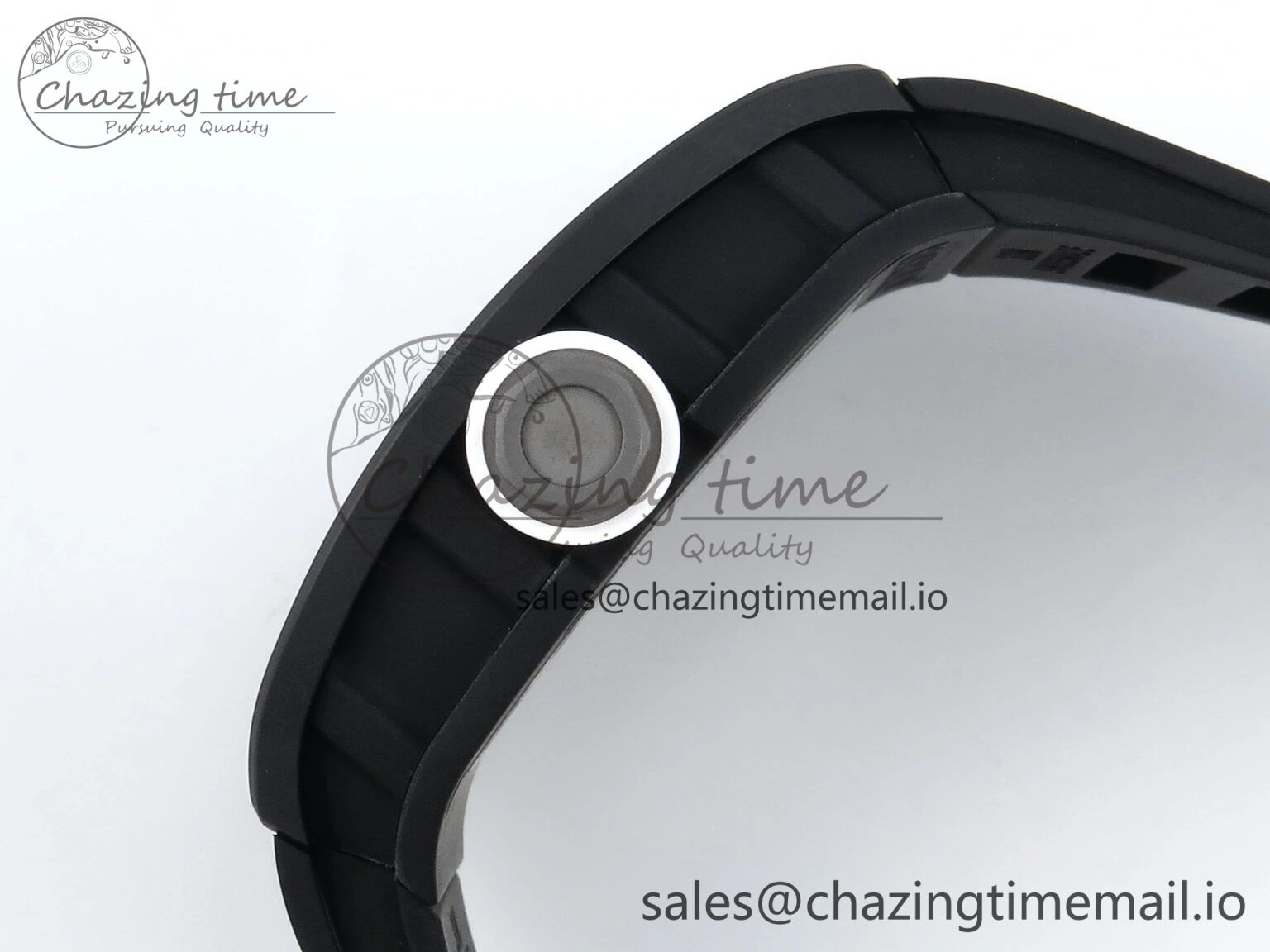 RM055 Black Ceramic RMF Best Edition White Skeleton Dial On Black Rubber Strap RMUL2 Super Clone