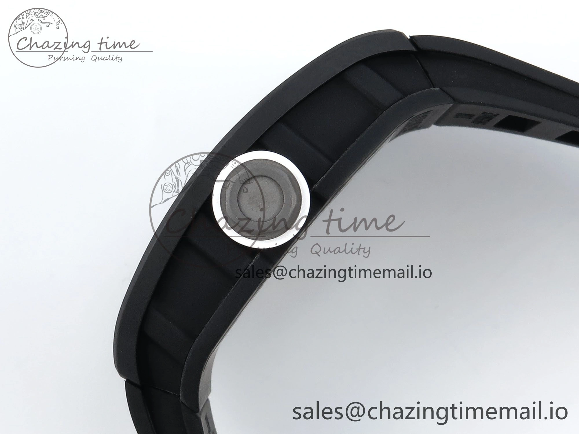 RM055 Black Ceramic RMF Best Edition White Skeleton Dial On Black Rubber Strap RMUL2 Super Clone