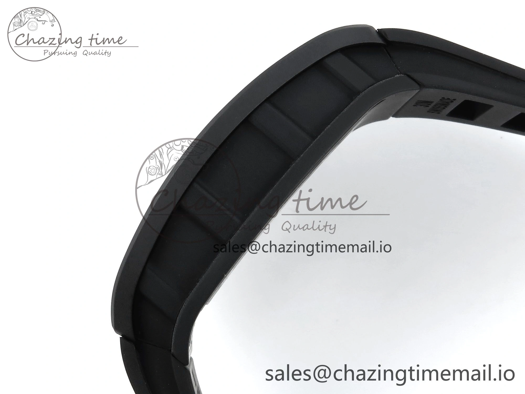 RM055 Black Ceramic RMF Best Edition White Skeleton Dial On Black Rubber Strap RMUL2 Super Clone