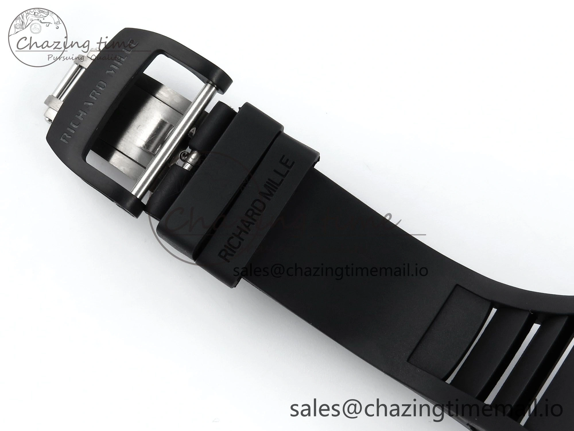 RM055 Black Ceramic RMF Best Edition White Skeleton Dial On Black Rubber Strap RMUL2 Super Clone