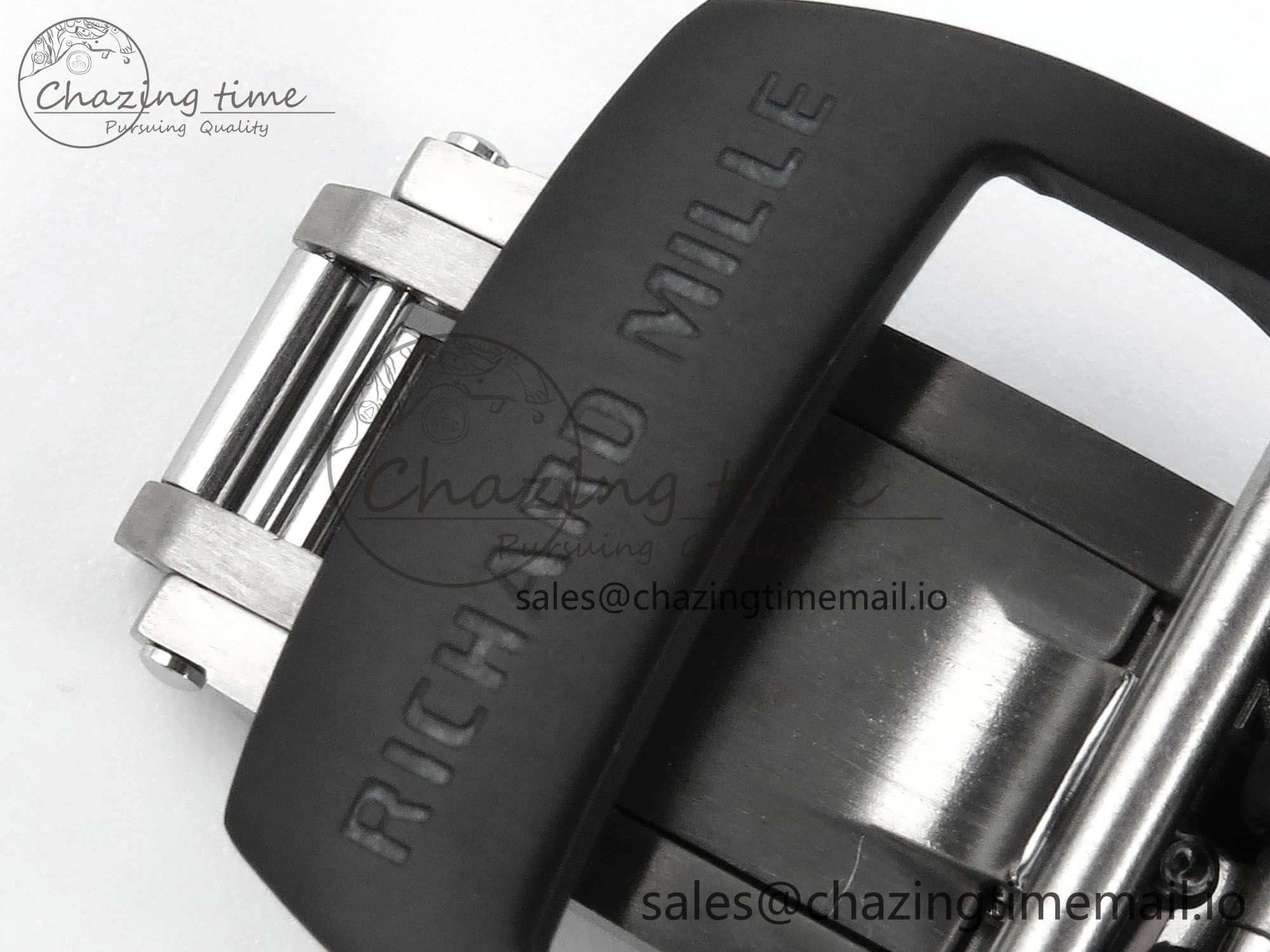 RM055 Black Ceramic RMF Best Edition White Skeleton Dial On Black Rubber Strap RMUL2 Super Clone