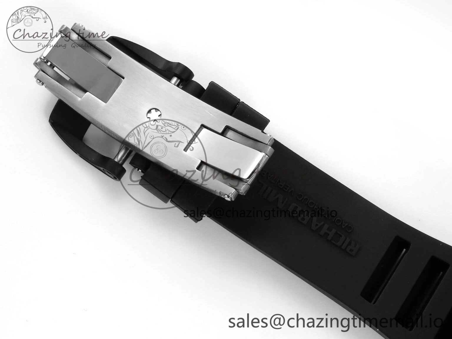 RM055 Black Ceramic RMF Best Edition White Skeleton Dial On Black Rubber Strap RMUL2 Super Clone