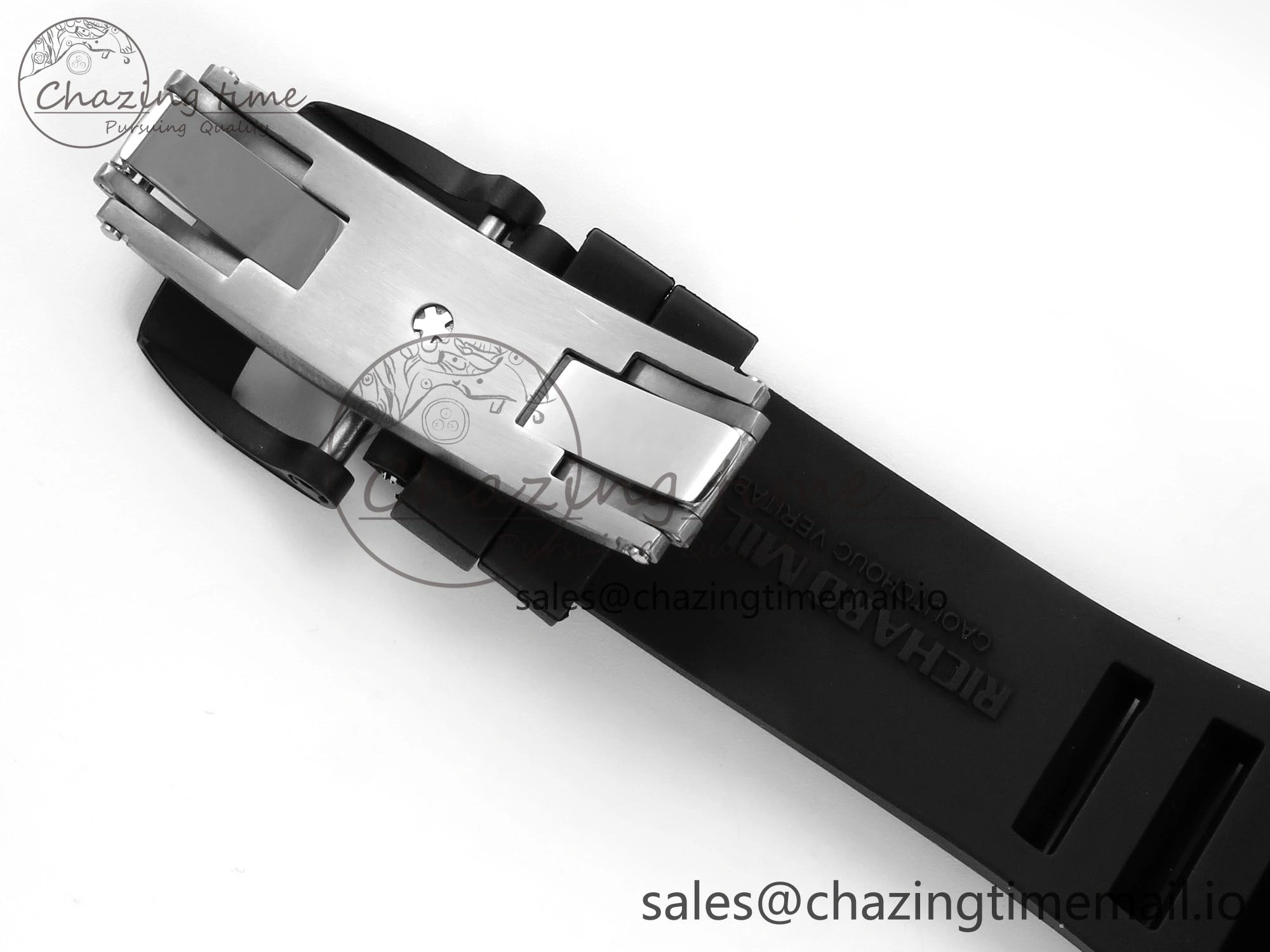 RM055 Black Ceramic RMF Best Edition White Skeleton Dial On Black Rubber Strap RMUL2 Super Clone