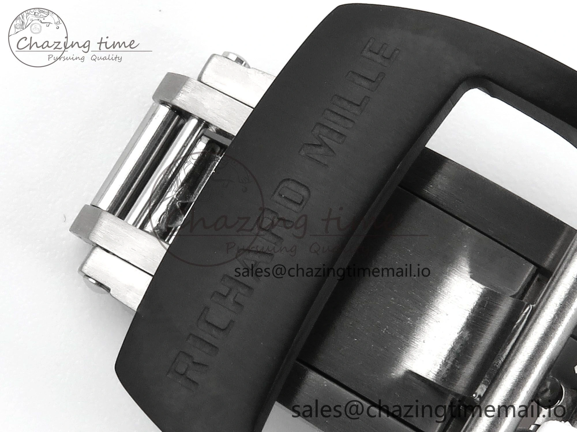 RM055 Black Ceramic RMF Best Edition White Skeleton Dial On White Rubber Strap RMUL2 Super Clone
