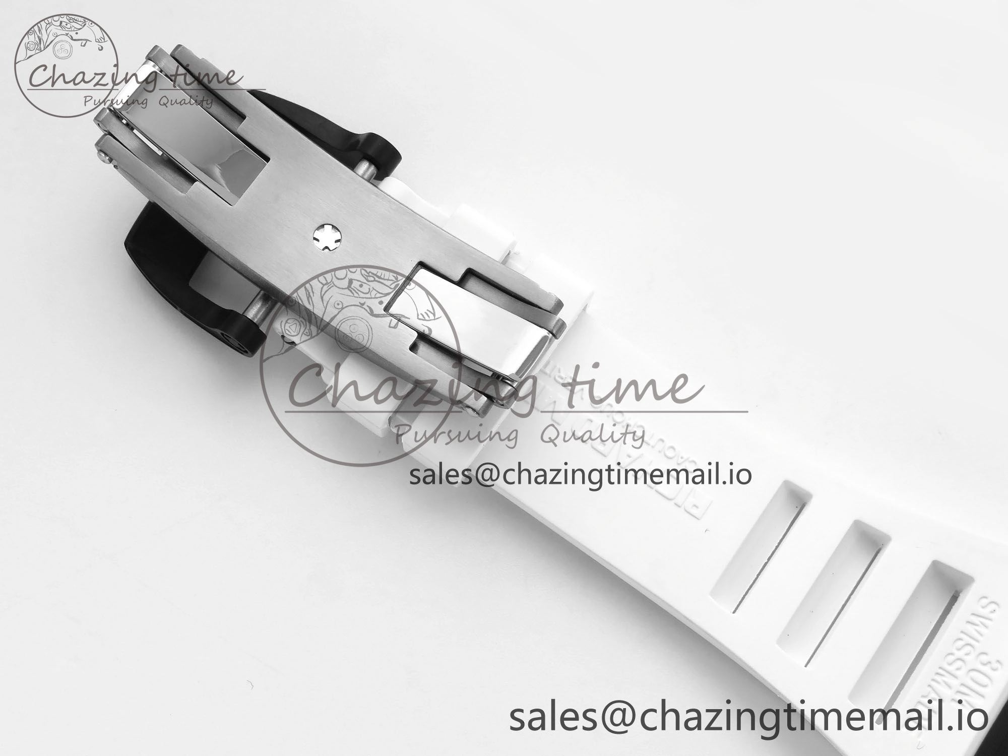 RM055 Black Ceramic RMF Best Edition White Skeleton Dial On White Rubber Strap RMUL2 Super Clone