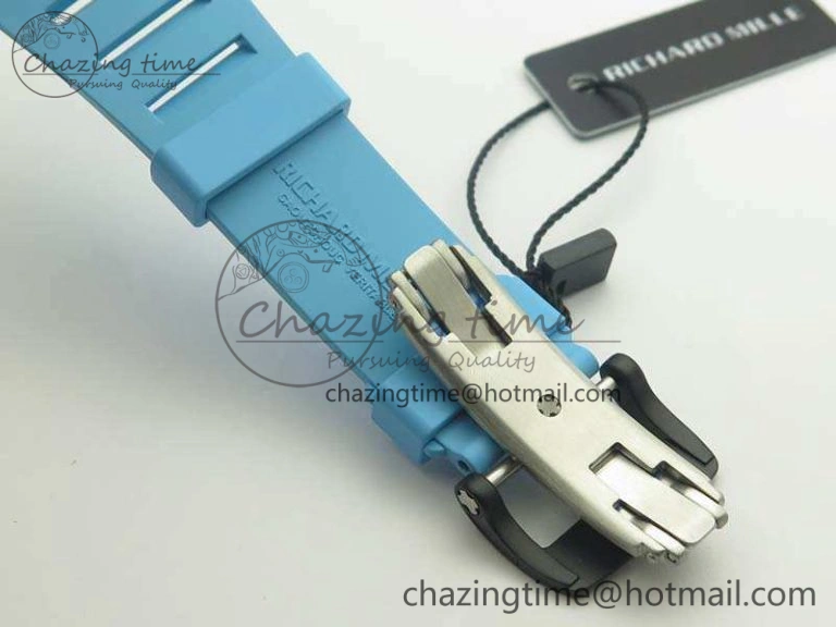 RM055 Carbon Case KVF Best Edition Skeleton Dial Blue Crown On Blue Rubber Strap MIYOTA8215