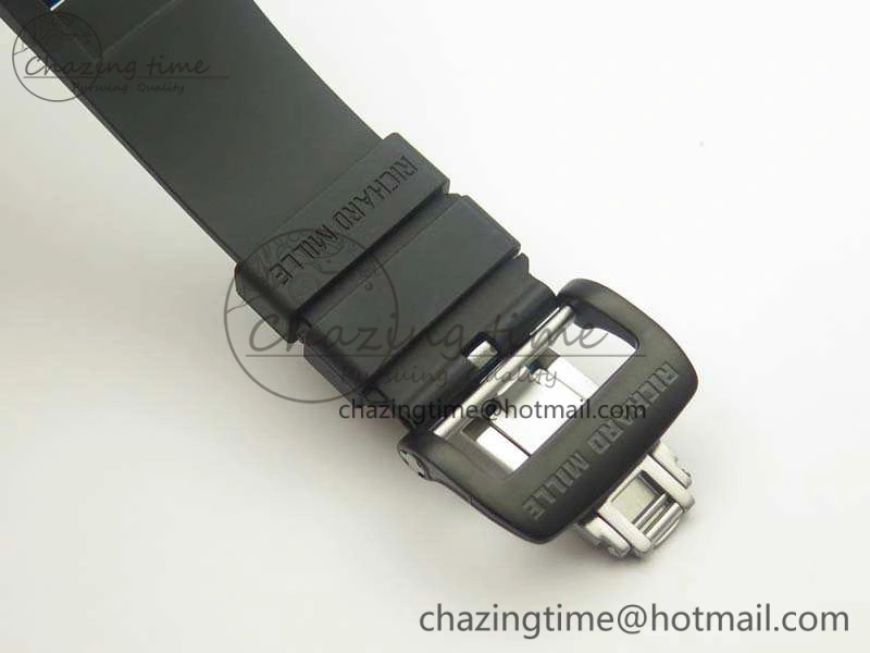 RM055 Carbon Case KVF Best Edition Skeleton Dial Blue Crown On Rubber Strap MIYOTA8215