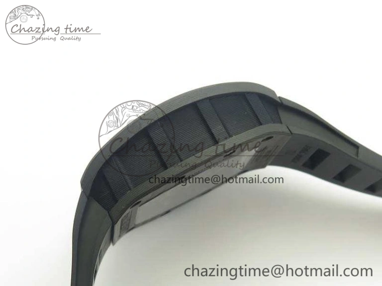 RM055 Carbon Case KVF Best Edition Skeleton Dial Blue Crown On Rubber Strap MIYOTA8215