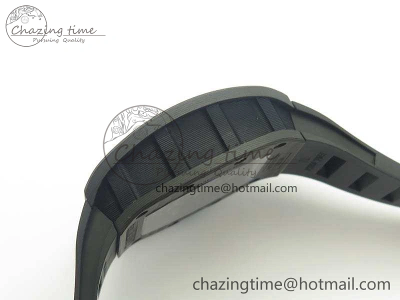 RM055 Carbon Case KVF Best Edition Skeleton Dial Blue Crown On Rubber Strap MIYOTA8215