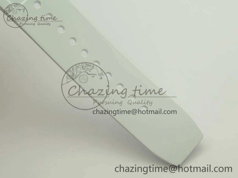 RM055 Carbon Case KVF Best Edition Skeleton Dial Blue Crown On White Rubber Strap MIYOTA8215