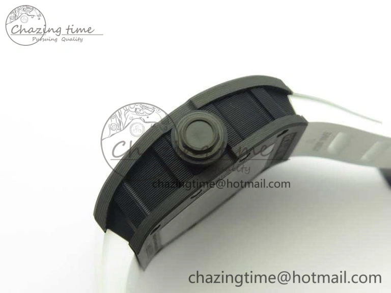 RM055 Carbon Case KVF Best Edition Skeleton Dial Gold Inner Bezel On Rubber Strap MIYOTA8215
