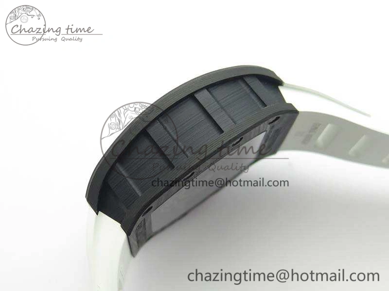 RM055 FC Case KVF Best Edition Skeleton Dial White Inner Bezel Red Crown On Rubber Strap MIYOTA8215