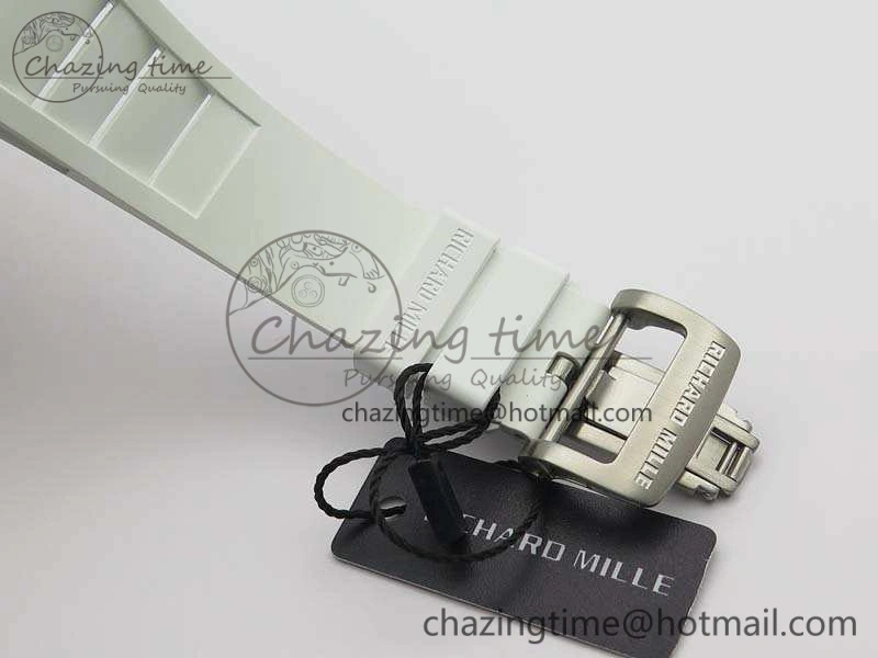 RM055 FC Case KVF Best Edition Skeleton Dial White Inner Bezel Red Crown On Rubber Strap MIYOTA8215
