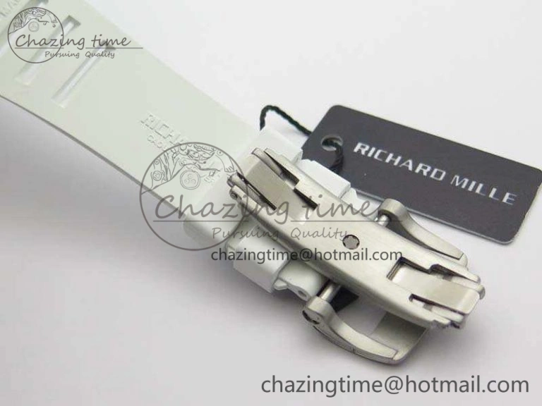 RM055 FC Case KVF Best Edition Skeleton Dial White Inner Bezel Red Crown On Rubber Strap MIYOTA8215