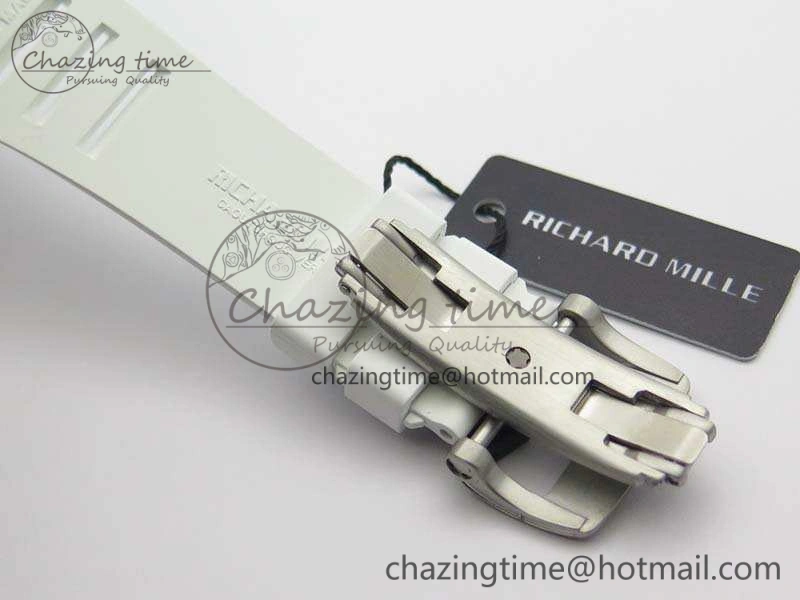 RM055 FC Case KVF Best Edition Skeleton Dial White Inner Bezel Red Crown On Rubber Strap MIYOTA8215