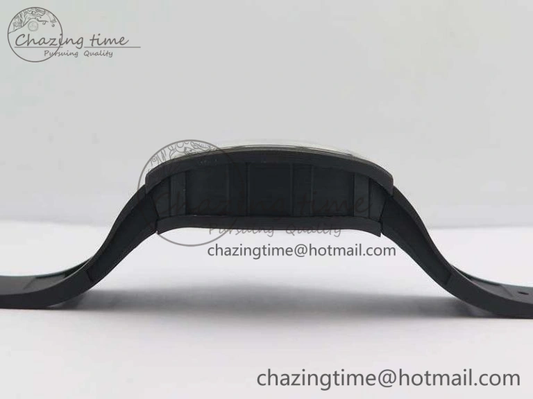 RM055 Forged Carbon Case KVF Best Edition Skeleton Dial Black Crown On Rubber Strap MIYOTA8215