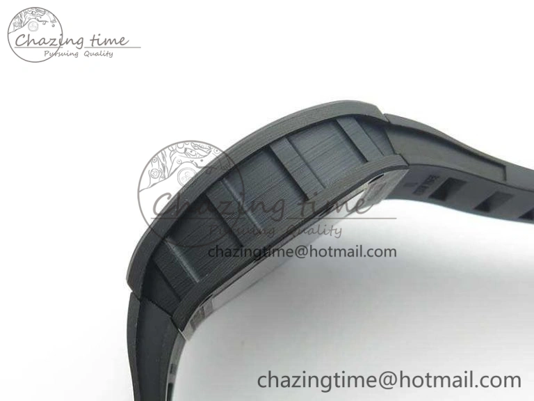 RM055 Forged Carbon Case KVF Best Edition Skeleton Dial Black Crown On Rubber Strap MIYOTA8215