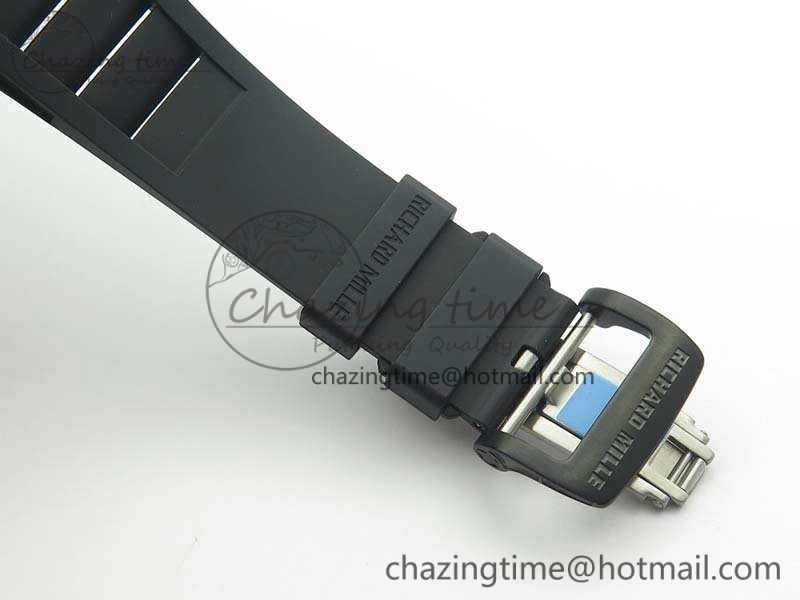 RM055 Forged Carbon Case KVF Best Edition Skeleton Dial Black Crown On Rubber Strap MIYOTA8215