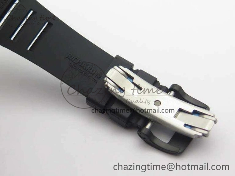 RM055 Forged Carbon Case KVF Best Edition Skeleton Dial Black Crown On Rubber Strap MIYOTA8215