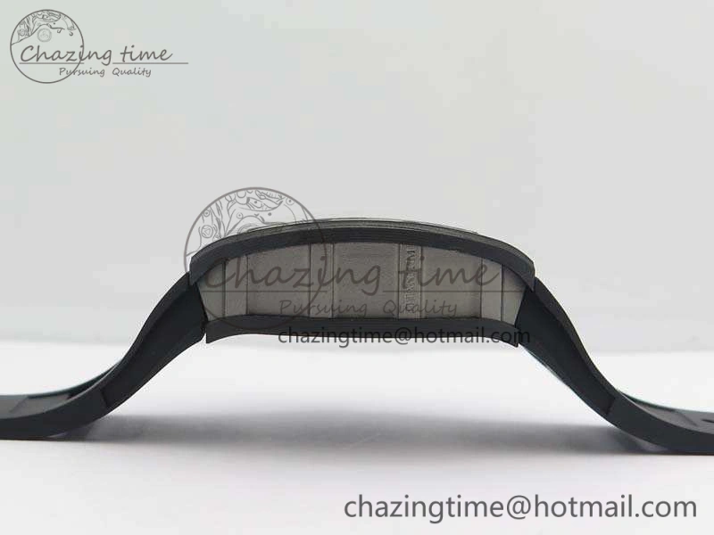 RM055 Forged Carbon Case KVF Best Edition Skeleton Dial White Inner Bezel On Rubber Strap MIYOTA8215