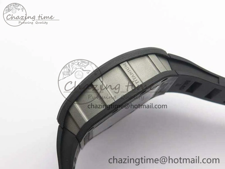 RM055 Forged Carbon Case KVF Best Edition Skeleton Dial White Inner Bezel On Rubber Strap MIYOTA8215