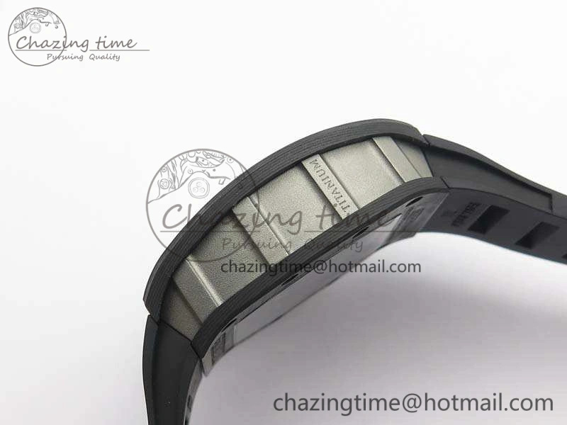 RM055 Forged Carbon Case KVF Best Edition Skeleton Dial White Inner Bezel On Rubber Strap MIYOTA8215