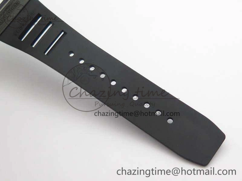 RM055 Forged Carbon Case KVF Best Edition Skeleton Dial White Inner Bezel On Rubber Strap MIYOTA8215