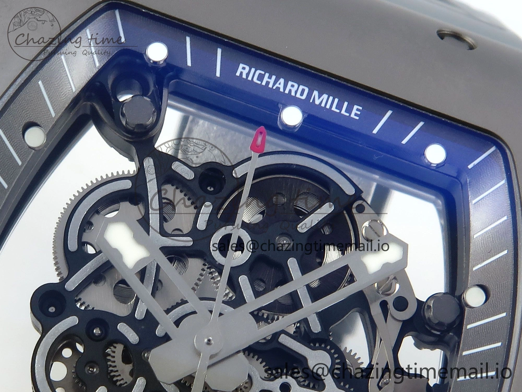 RM055 Gray Ceramic ZF 1:1 Best Edition on Gray Shark Rubber Strap RMUL2 Super Clone