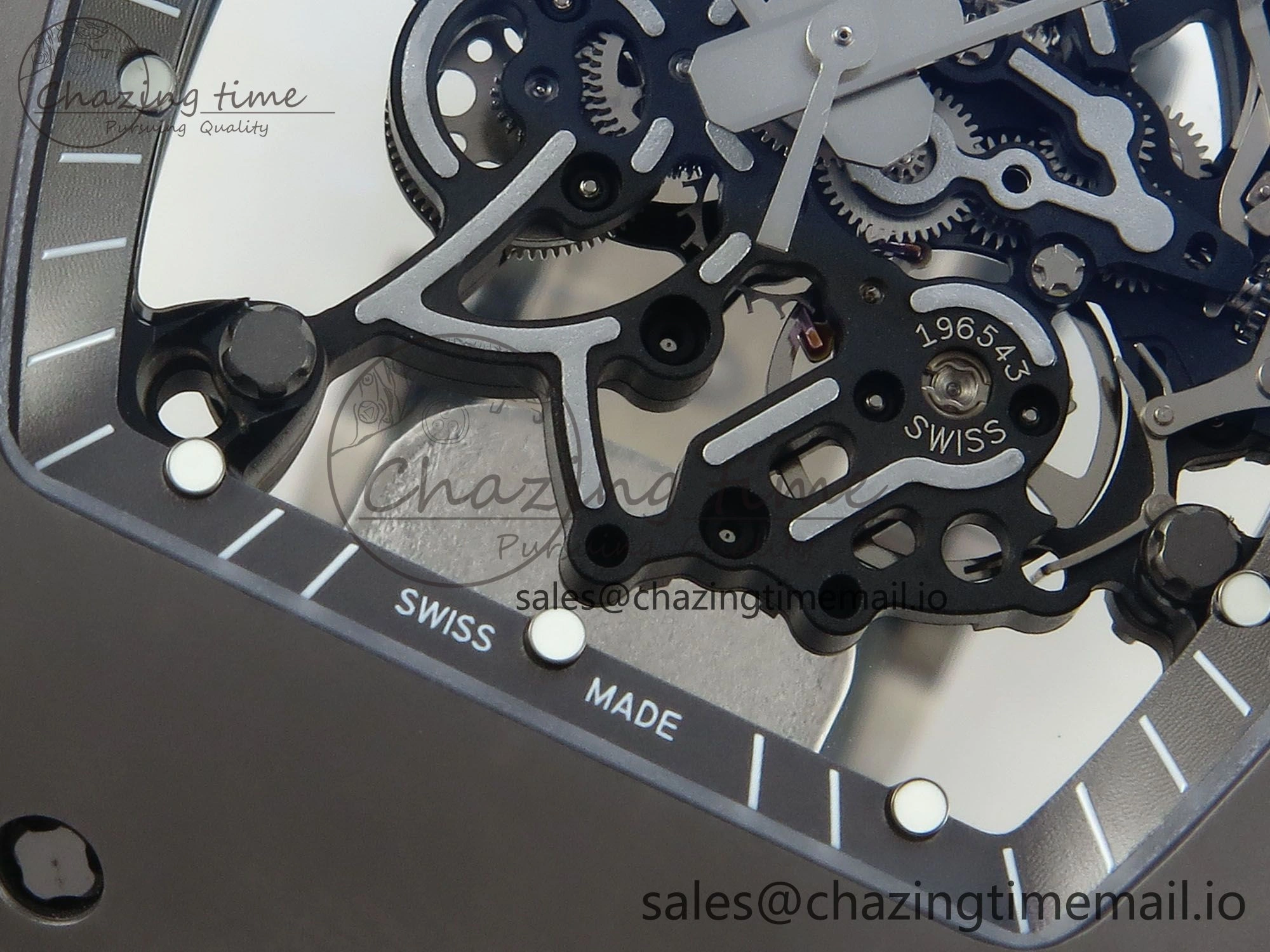 RM055 Gray Ceramic ZF 1:1 Best Edition on Gray Shark Rubber Strap RMUL2 Super Clone