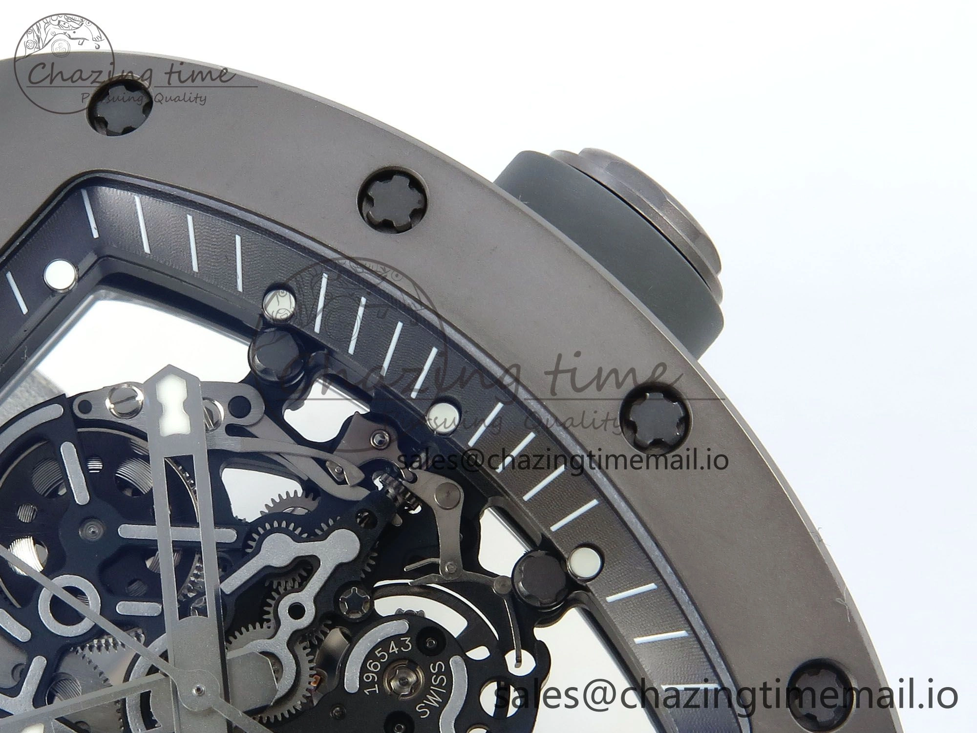 RM055 Gray Ceramic ZF 1:1 Best Edition on Gray Shark Rubber Strap RMUL2 Super Clone