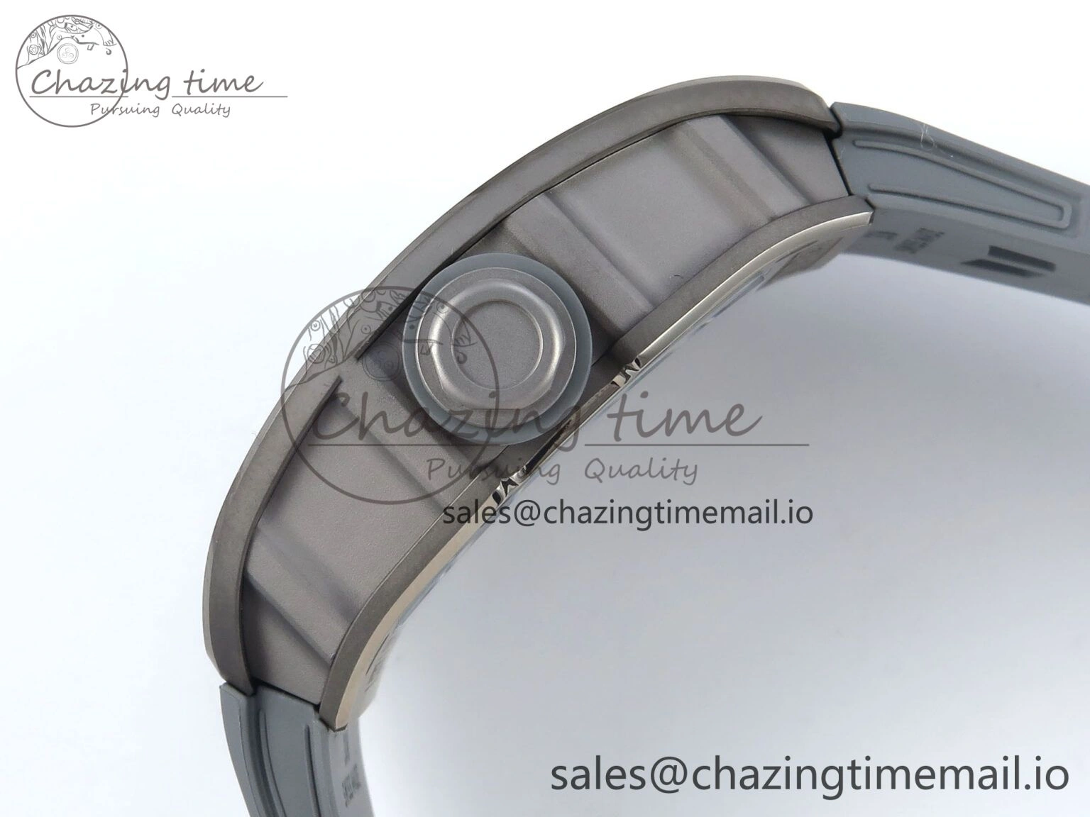 RM055 Gray Ceramic ZF 1:1 Best Edition on Gray Shark Rubber Strap RMUL2 Super Clone