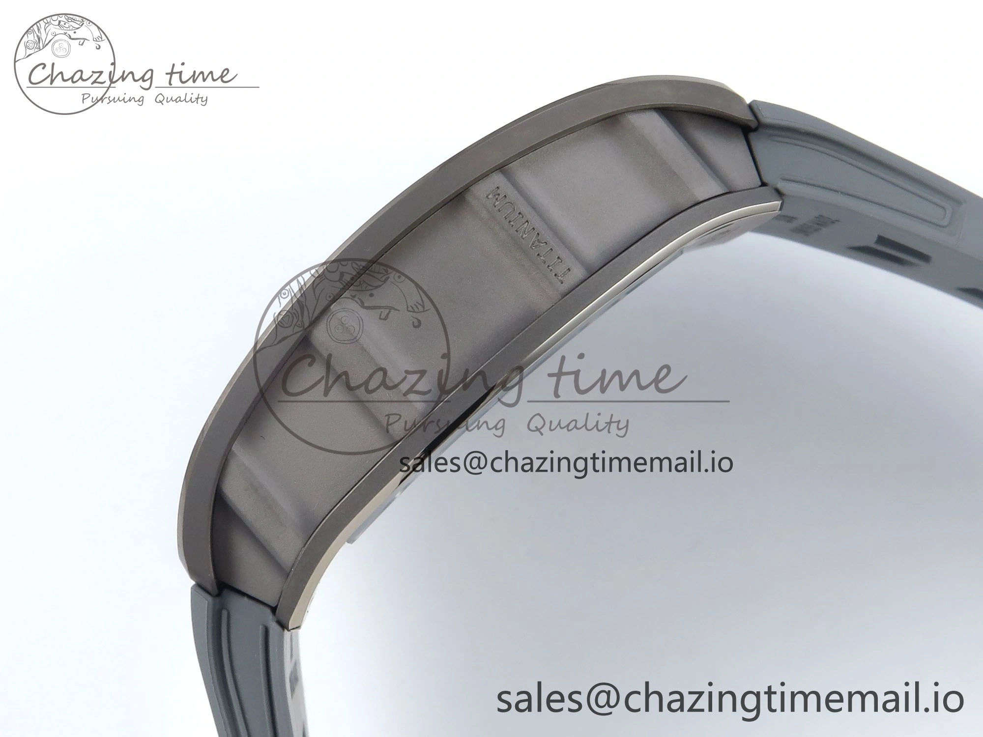 RM055 Gray Ceramic ZF 1:1 Best Edition on Gray Shark Rubber Strap RMUL2 Super Clone