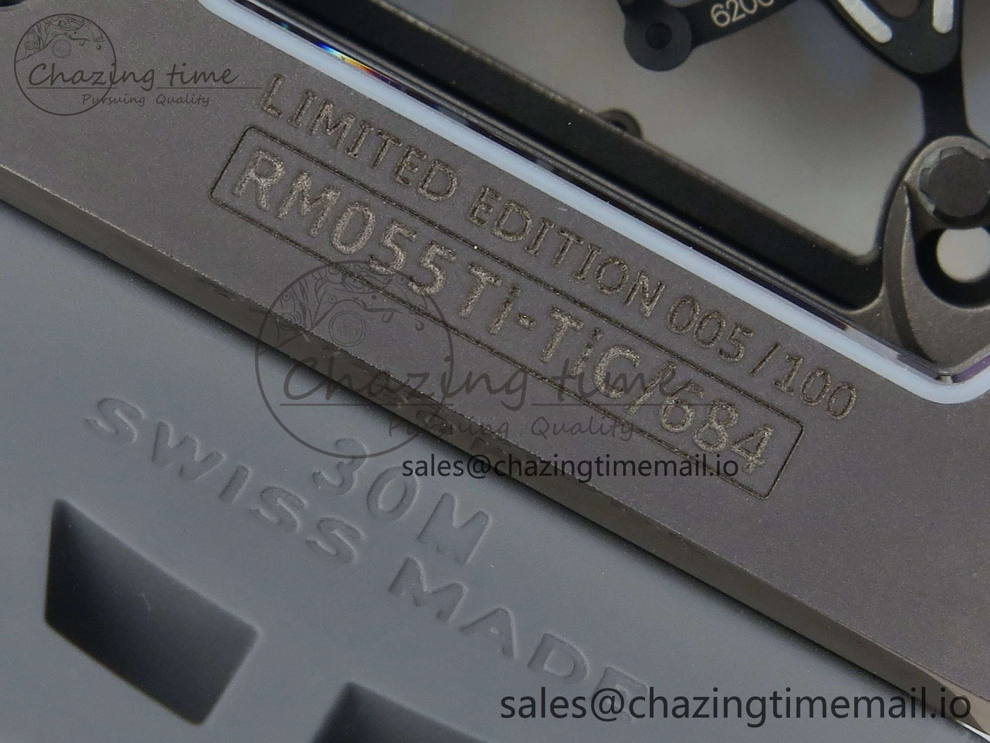 RM055 Gray Ceramic ZF 1:1 Best Edition on Gray Shark Rubber Strap RMUL2 Super Clone