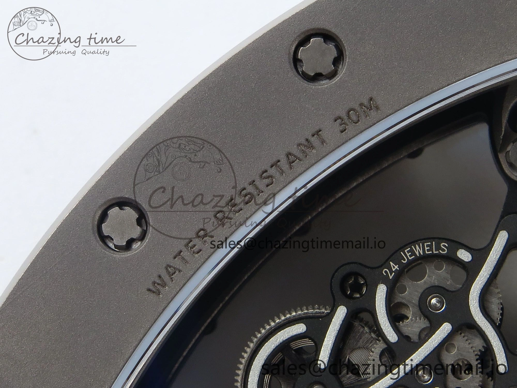 RM055 Gray Ceramic ZF 1:1 Best Edition on Gray Shark Rubber Strap RMUL2 Super Clone