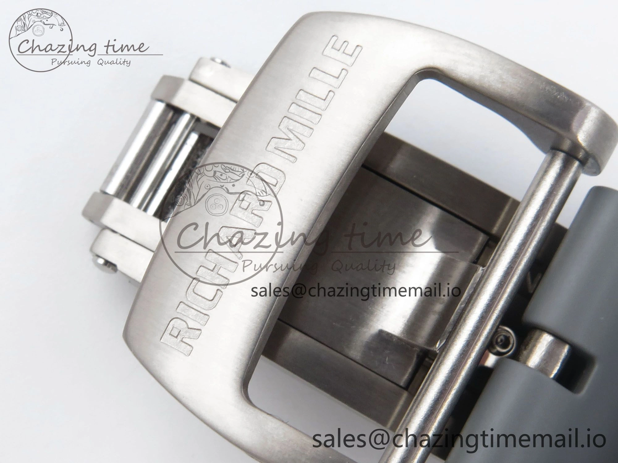 RM055 Gray Ceramic ZF 1:1 Best Edition on Gray Shark Rubber Strap RMUL2 Super Clone